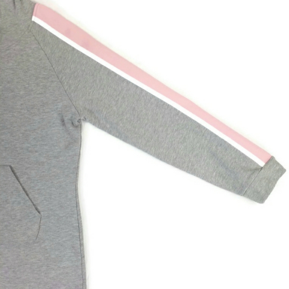 Venus Gray Pullover Long Split Sleeve Hooded Swea… - image 5